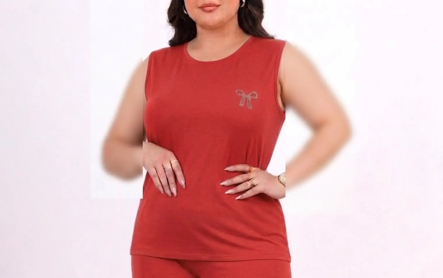 تاپ نگین پاپیونی سایز بزرگ زنانه
